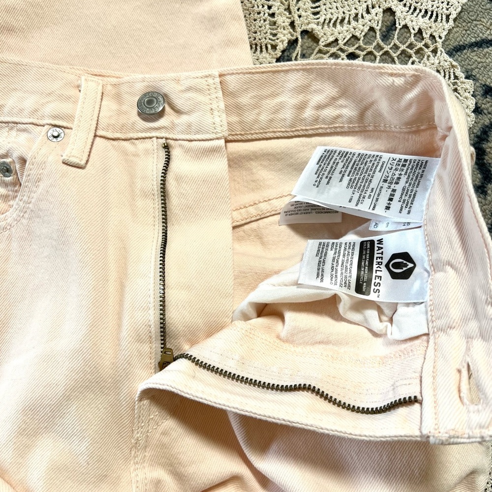 Levis premium palest peach high loose taper mom jeans 100% cotton modern vintage - Picture 8 of 10